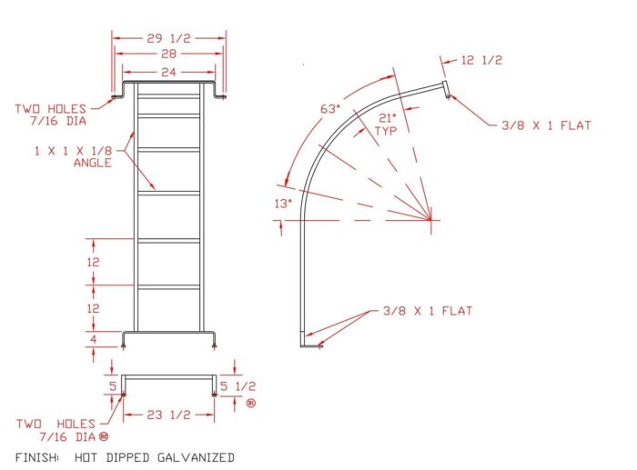 Ladder for 2635 & 3135 Elliptical Leg Tanks (Call for Quote)