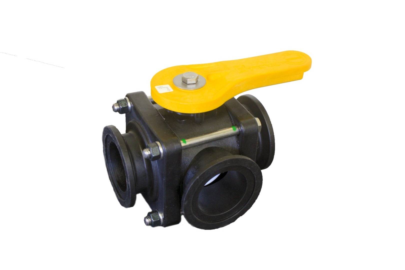 1" (100) Flange Ball Valve - 3-Way - Side Load