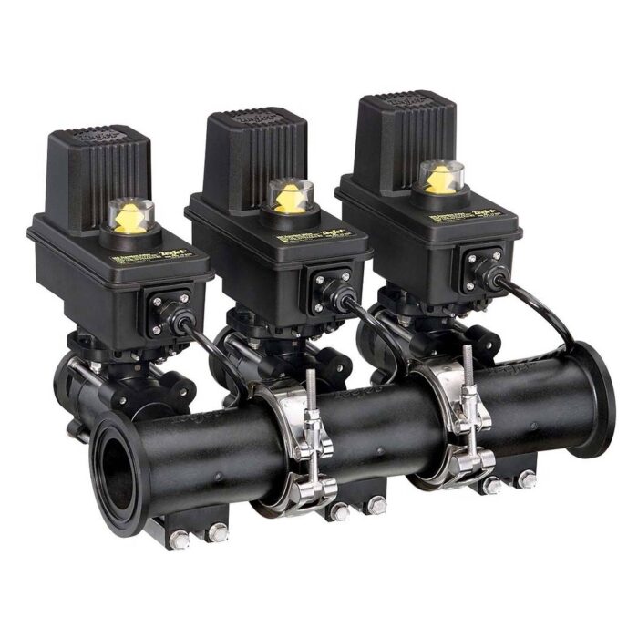 Teejet - 450 Series - 3 Section Electric Ball Valve Shutoff Manifold - 1" Threaded Outlet