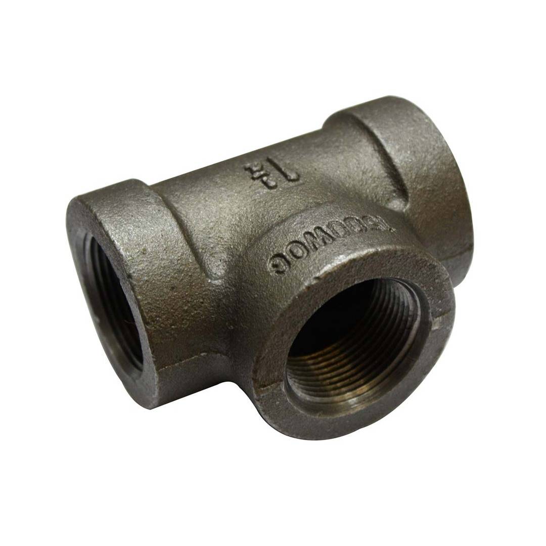 1-1/2" Black Iron Pipe Female Pipe Thread Tee