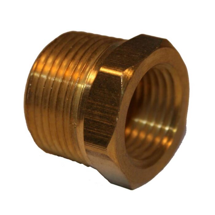 1/2" MPT x 1/4" FPT Reducer Bushing - Brass
