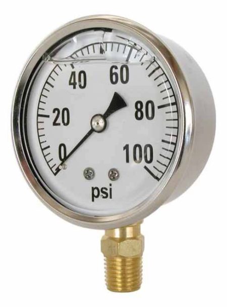 2-1/2" Liquid Filled Pressure Gauge - 400 PSI