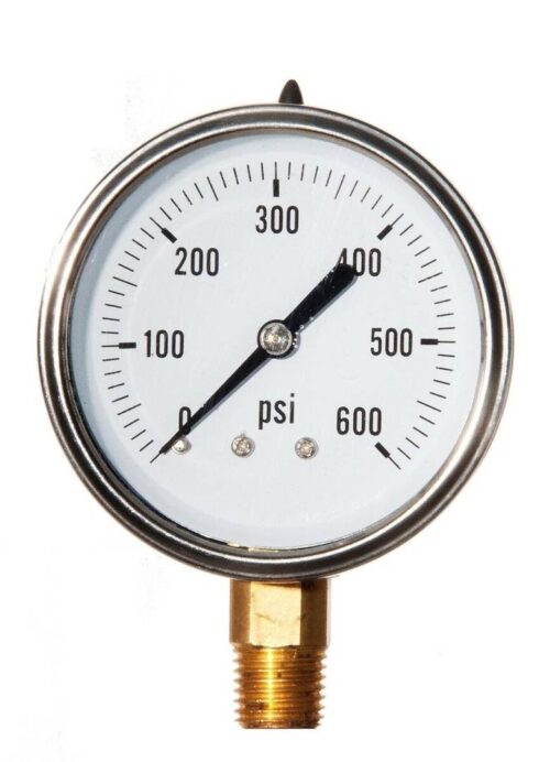 2-1/2" Liquid Filled Pressure Gauge - 600 PSI