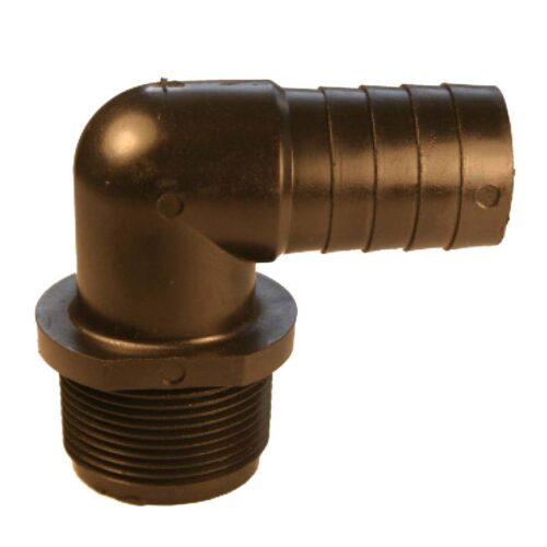 Poly 1/2" Male Pipe Thread x 3/8" Hose Barb Elbow